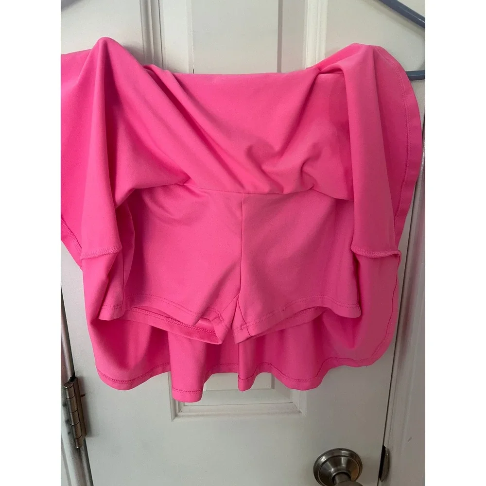 Justice Sport Girls Neon Pink Skort Athletic Tennis Skirt Size Small 7/8 478600